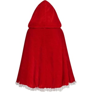 Capa <span class=keywords><strong>Corta</strong></span> con Capucha de Terciopelo Rojo para Disfraz de <span class=keywords><strong>Caperucita</strong></span> <span class=keywords><strong>Roja</strong></span>, Halloween, Navidad, Cosplay, CRHO-025 - Product Image 5