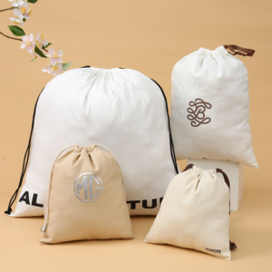Bolsa de tela de algodón ecológica con cordón para niños, para la escuela y deportes. - Product Image 3