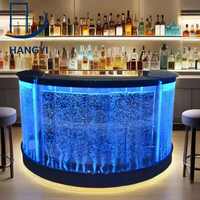 Meubles lumineux pour bar Hangyi, 16 lumières LED changeantes de couleur, panneau mural à bulles d'eau en acrylique, comptoir de bar, armoire pour Sa