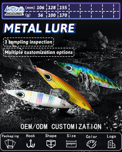 MISTER JIGGING 56G 100g Sticker Eyes Metal jig lure4 colores Luminous Slow Pitch Deep Sea Jig señuelo de <span class=keywords><strong>pesca</strong></span> - Product Image 3
