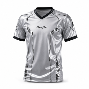 Camiseta de Fútbol Plateada Metálica, Estilo Futurista, Reflectante, Ropa Deportiva, Maillot de Fútbol - Product Image 6