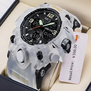 Hàng Mới Về SKMEI 1155B Đồng Hồ Thể Thao Nam Màu Trắng Chronograph Đồng Hồ Đeo Tay Thể Thao Kỹ Thuật Số Và Tương Tự Tùy Chỉnh Logo Của Riêng Bạn