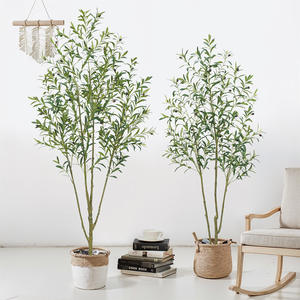 Para Amazon grandes árboles artificiales decorativos de interior nórdico plantas verdes en maceta de Oliva de moda plantas de plástico al por mayor plantas falsas - Product Image 4