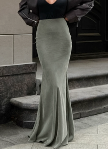 Robe de soirée de luxe élégante pour <span class=keywords><strong>femme</strong></span>, style Bubu, longue, verte, motif renard argenté, taille haute, coupe sirène moulante - Product Image 2