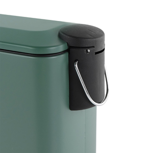 Seau de rangement vintage de 5 litres en acier inoxydable poubelle étroite verte à fermeture douce avec pédale de pressage Style usage domestique - Product Image 3