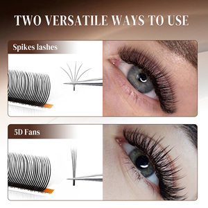 Extensions de <span class=keywords><strong>cils</strong></span> 5D Flora Spikes en gros, <span class=keywords><strong>cils</strong></span> féériques 5D effilés C/D/LC/LJ/LU, base plate, faux <span class=keywords><strong>cils</strong></span> préfabriqués effet mouillé - Product Image 4