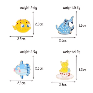 Broches animais marinhos, <span class=keywords><strong>dolphin</strong></span> engraçado, tubarão, baleias, esmalte, peixe, mochilas infantis, lapela, broches, desenhos animados, joia - Product Image 6
