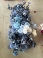 Centro de Mesa Floral Artificial Blanco y Verde, Arreglo de Flores de Hortensia y Lirio de Seda, Decoración para Banquetes de Boda, Mesas de Hotel y Eventos