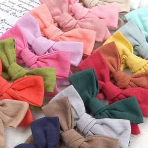 Aksesori rambut pita Linen katun buatan tangan untuk anak-anak menampilkan desain bebek; Grosir aksesoris rambut wanita bayi - Product Image 4