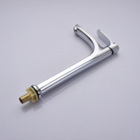 Robinet de lavabo sur colonne en alliage de zinc à bec haut, eau froide, corps haut, finition chrome poli, style traditionnel, pour lavabo à poser en céramique