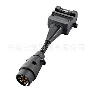 Adaptateur de prise de remorque de voiture à 12 positions, contacts en cuivre, coque en plastique noir QX1934A pour la transmission de signal - Product Image 2