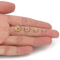 Vente en gros 50 pièces/sac 4/6/8/10mm 14K couleur or cristal strass Rondelle perles entretoises pour la fabrication de bijoux