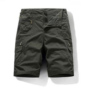 Shorts <span class=keywords><strong>cargo</strong></span> en coton pour hommes, coupe ample et droite, taille grande, tendance, décontracté, mi-long, multi-poches, avec cordon de serrage - Product Image 4