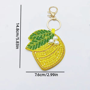 พวงกุญแจรูปดอกไม้ประดับเพชรทำมือ ขายส่ง พวงกุญแจหลากสีสัน อุปกรณ์ตกแต่ง - Product Image 6