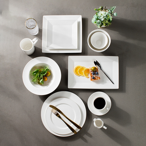 Hefa Vajjila Vaissele ensemble de vaisselle en porcelaine blanche assiette latérale en céramique pour décor de mariage Restaurant assiettes de service Frost - Product Image 2