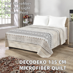 Couette d'été 135 cm 100% microfibre imprimée Bouti légère et douce pour usage domestique moderne 220x250 cm (Mod11) - Product Image 4