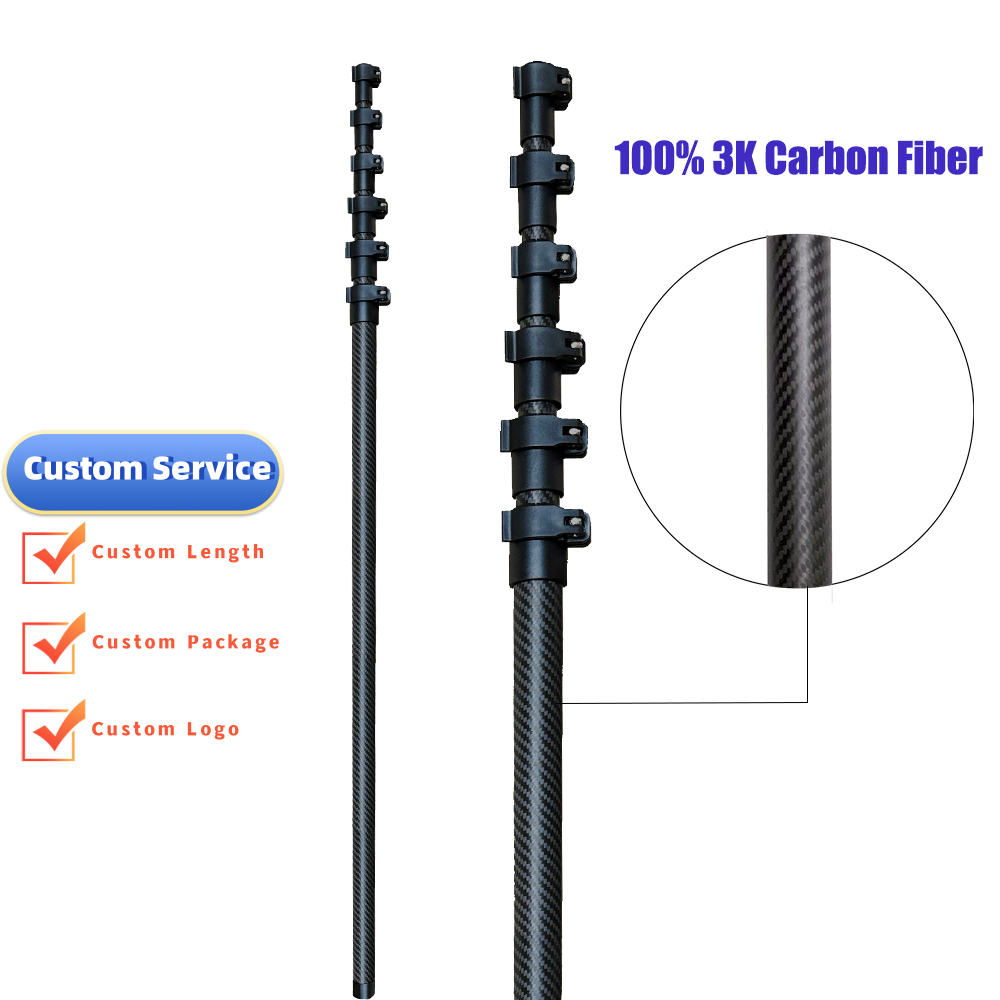 Carbon Fiber Telescopic Pole 17ft Telescopic Cable Running Pole - Carbon Fiber With Locking Sections For Coax/Ethernet Telescopic Wire Pulling Pole Carbon Fiber Telescopic Pole 17ft Telescopic Cable Running Pole - Carbon Fiber With Locking Sections For Coax/Ethernet Telescopic Wire Pulling Pole