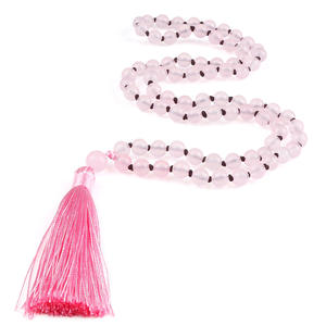 80 Stück Mala Edelstein Mattschwarz Achat Onyx Lava Rosenquarz Tigerauge Amazonit Stein perlen Halskette Handgemachter Quasten schmuck - Product Image 4