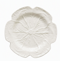 Ensemble d'assiettes de service en céramique à bordure en relief en forme de feuille de lotus, assiette blanche créative pour fruits et accompagnements, assiette plate décorative vintage