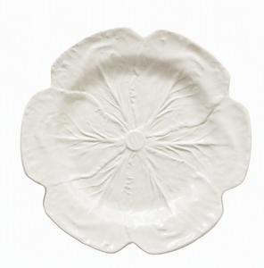 Set di Piatti da Portata in <span class=keywords><strong>Ceramica</strong></span> con Bordo a Foglia di Loto in Rilievo, Piatto Bianco Creativo per Frutta e Contorni, Piatto Piatto Decorativo Vintage - Product Image 3