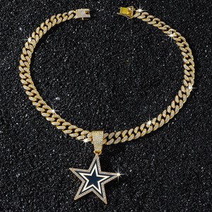 Collier pendentif pentagramme anti-goutte d'huile au design innovant, chaîne barbe de dragon en alliage, bijoux tendance pour hommes, vente chaude - Product Image 3