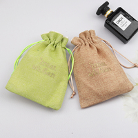 Sac en jute personnalisé avec logo imprimé, petit sac en jute écologique naturel avec cordon de serrage et doublure intérieure pour emballages cadeaux et cosmétiques de boutique