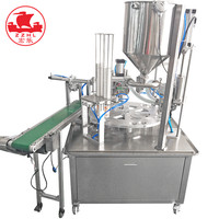 Machine de remplissage et de scellage automatique de gobelets en plastique pour sauces, jus et yaourts, fournie par l'usine