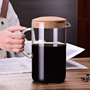 Jarra de Vidro para Café de Grande Capacidade com Tampa de Cortiça, Jarra de Vidro Borossilicato Resistente ao Calor para Chá Gelado - Product Image 1