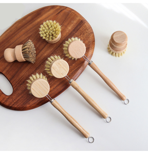 Spazzola per Pulizia Cucina Mixwares con Logo Personalizzato, Manico in Legno, Setole in Nylon e Bambù per Lavaggio Piatti e Verdure - Product Image 3