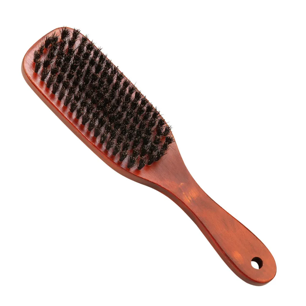 Tianba Wooden 360 Curved Soft Boar Bristle Wave Hair Brush On Hot Sale