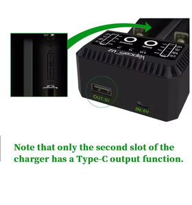 FYX Stock <span class=keywords><strong>U2</strong></span> 2A Intelligentes Batterieladegerät Typ C Dual-Slot für Li-Ion LiFePO4 NiMH NiCd 18650 21700 26650 AA AAA C D Wiederaufladbare Akkus - Product Image 5