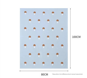 Manta de punto de algodón suave estilo occidental con patrón de <span class=keywords><strong>hongos</strong></span> tejido personalizado, certificación Oeko-Tex y GOTS, venta al por mayor - Product Image 2