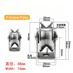 Rouleau de portail robuste à gorge en V avec roulement double scellé et support en acier galvanisé pour extérieur, certifié CE, OEM disponible - Product Image 3