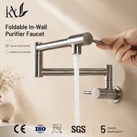 Robinet mural pliant peu encombrant pour remplissage de casseroles, en acier inoxydable 304, eau froide uniquement, pour cuisine commerciale, projet OEM en gros