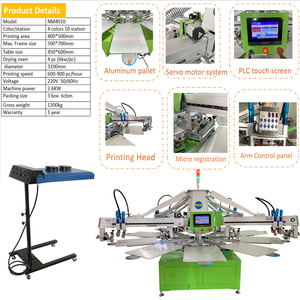 Impresora de Serigrafía Automática de 4 Colores y 10 Estaciones, Fácil de Usar, para Sistema de Impresión Multicolor - Product Image 6