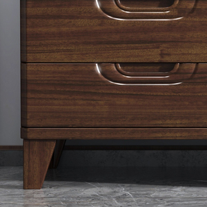 Commode en bois de tigre minimaliste moderne en bois massif chambre à coucher armoire à tiroirs coffre de rangement de luxe pour l'entrée du salon - Product Image 3