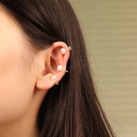 Chris April, joyería de moda, Clip de oreja de plástico, sin anillo, perlas de agua dulce, pendientes de puño