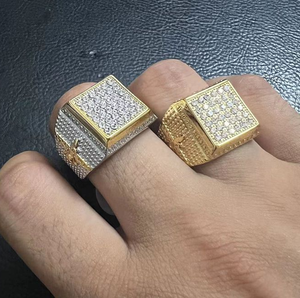 Anillo de Hombre Estilo Hip-hop Europeo y Americano, de Acero Inoxidable, Chapado en Oro, con Incrustaciones de Diamantes, Diseño Persa Zoroastriano - Product Image 5