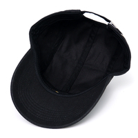 Casquette de camping en coton non structurée à 5 panneaux, noire, avec logo brodé, visière incurvée, personnalisable, pour la course à pied