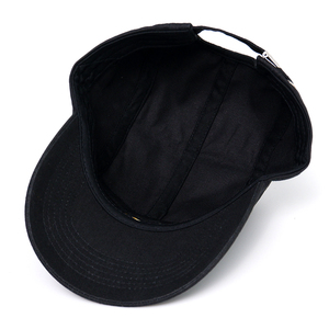 Casquette de <span class=keywords><strong>camping</strong></span> en coton non structurée à <span class=keywords><strong>5</strong></span> panneaux, noire, avec logo brodé, visière incurvée, personnalisable, pour la course à pied - Product Image 4