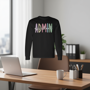 Camiseta de manga larga para asistente administrativo, regalo de apoyo administrativo para trabajadores de oficina - Product Image 1