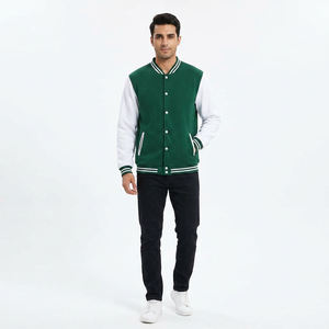Veste universitaire pour homme sur mesure avec col montant, style tendance, respirante, couleur unie, service OEM, veste universitaire - Product Image 1