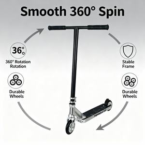 <span class=keywords><strong>Trottinette</strong></span> <span class=keywords><strong>freestyle</strong></span> professionnelle de haute qualité pour adultes, guidon en T, roues en PU de 110 mm, rotation à 360 degrés - Product Image 4