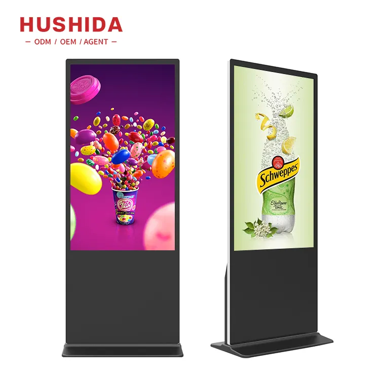 HUSHIDA Biển Báo Kỹ Thuật Số Android 4K 43 Inch Màn Hình Cảm Ứng Lcd Dọc Máy Phát Đa Phương Tiện Kiosk