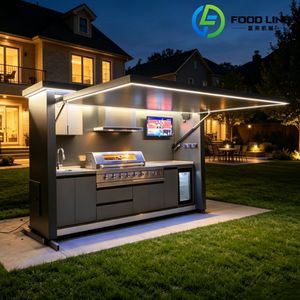 Outdoor Kitchen bar and Bench Outdoor Kitchen Built in Bbq Grill Set Stainless Steel Outdoor Kitchen Doors with <strong>Glasses</strong> - Product Image 1