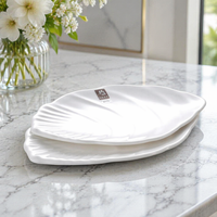 Vaisselle de table réutilisable en plastique, pièces, restaurant blanc, mélamine