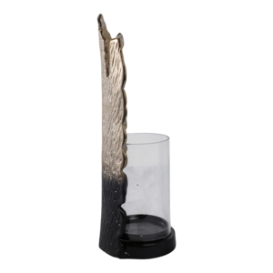 Portacandele a colonna astratto moderno in metallo e vetro, a forma di uragano, per decorazioni domestiche, centrotavola, lampada da tavolo in alluminio - Product Image 3