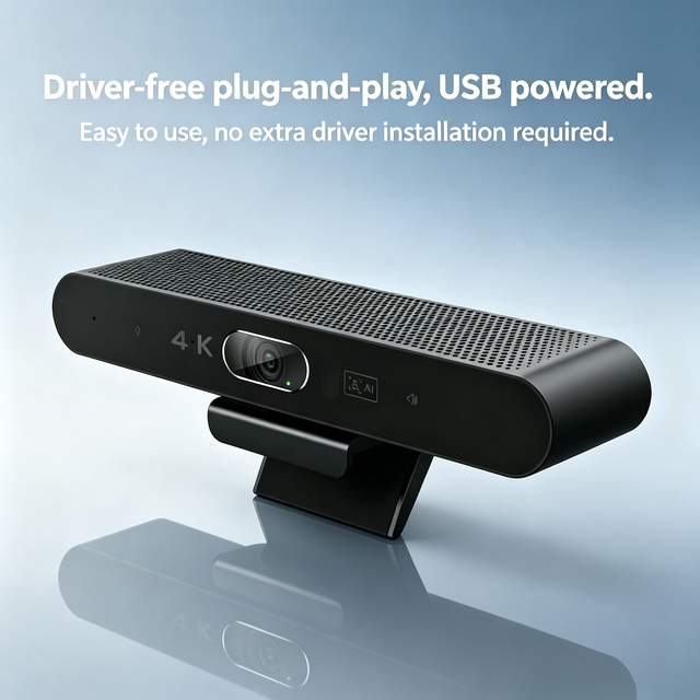 4K HD Audio & Video Conference Device, 360° Omnidirectional Mic, Hi-Fi Speaker, Compatible with Zoom& Teams for Business Meeting