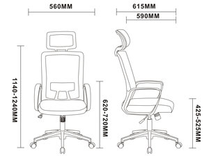 Kabel thiết kế mới Nylon cơ sở xoay điều hành lưới Ergonomic Ghế văn phòng - Product Image 4