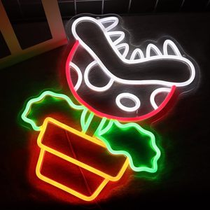 Enseigne au néon <span class=keywords><strong>Mario</strong></span> Piranha Plant Panneau LED personnalisé pour club de jeu Transformateur intérieur/extérieur Facile à suspendre Debout Voiture événement Taxi mur - Product Image 3